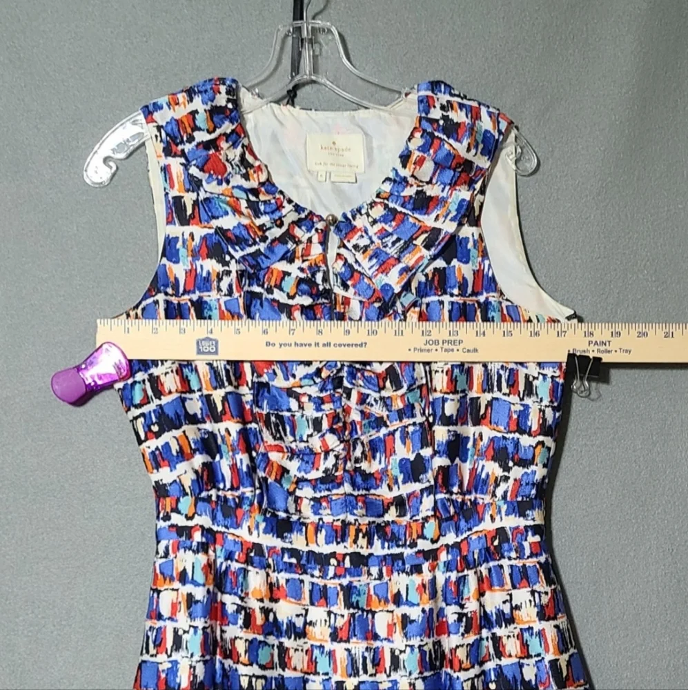 KATE SPADE Multicolored Brush Stroke Print Sleeveless 100%‎ Silk Dress - Size 6